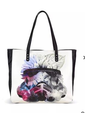Loungefly Floral Stormtrooper Tote - Black, White, Purple, Pink, Blue